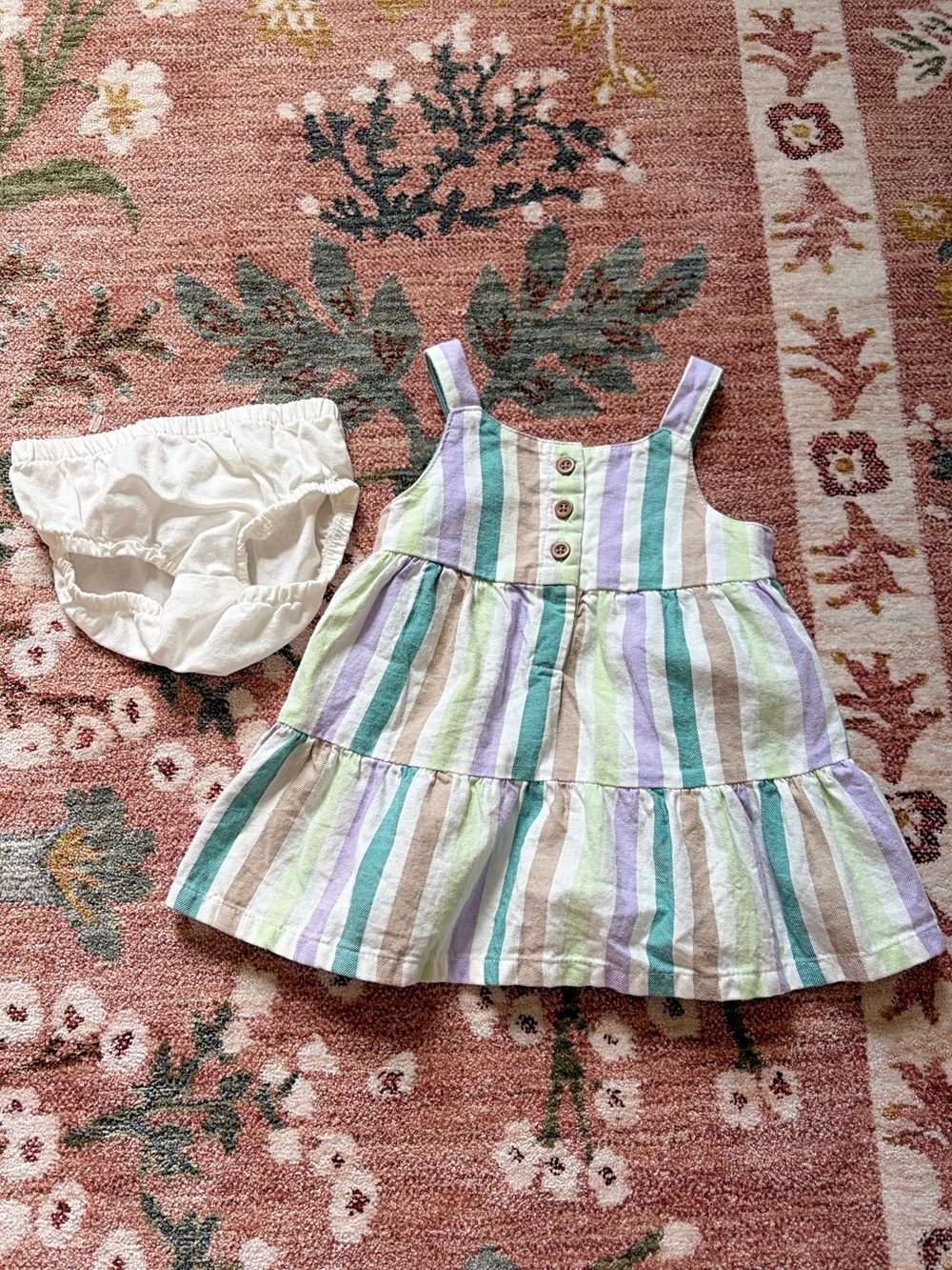 Carter's Pastel Striped Dress with Bloomers